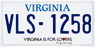 VA license plate VLS1258