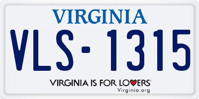 VA license plate VLS1315