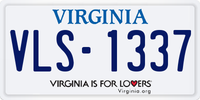 VA license plate VLS1337