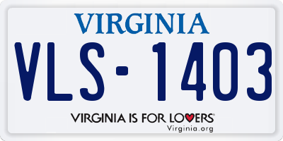 VA license plate VLS1403