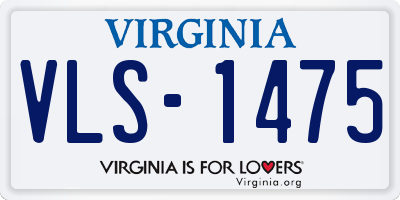 VA license plate VLS1475