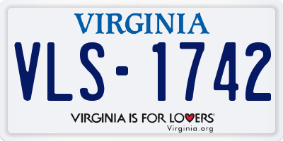 VA license plate VLS1742