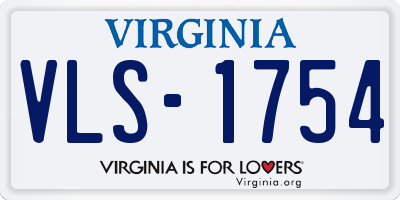 VA license plate VLS1754