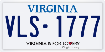 VA license plate VLS1777