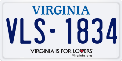 VA license plate VLS1834