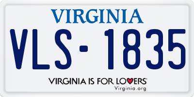 VA license plate VLS1835