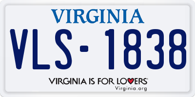 VA license plate VLS1838