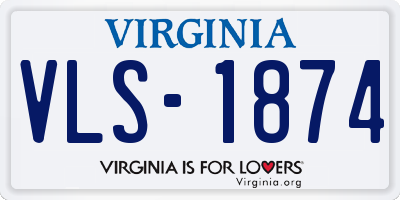 VA license plate VLS1874