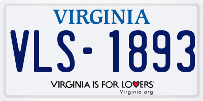 VA license plate VLS1893