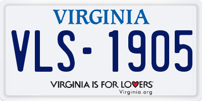 VA license plate VLS1905