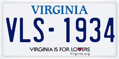 VA license plate VLS1934