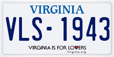 VA license plate VLS1943