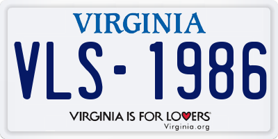 VA license plate VLS1986