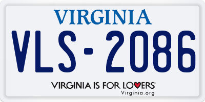 VA license plate VLS2086