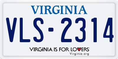 VA license plate VLS2314