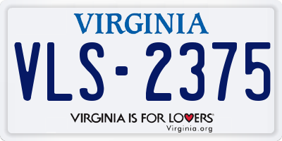 VA license plate VLS2375