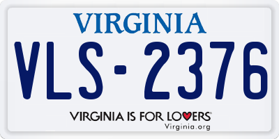 VA license plate VLS2376