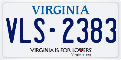 VA license plate VLS2383