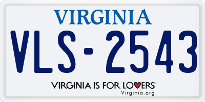 VA license plate VLS2543