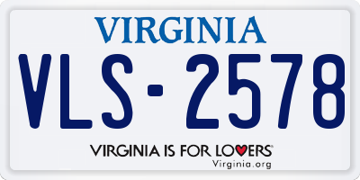 VA license plate VLS2578