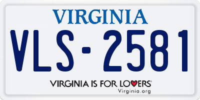 VA license plate VLS2581