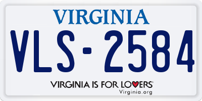 VA license plate VLS2584