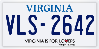 VA license plate VLS2642