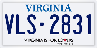 VA license plate VLS2831