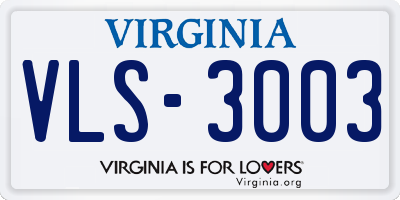 VA license plate VLS3003