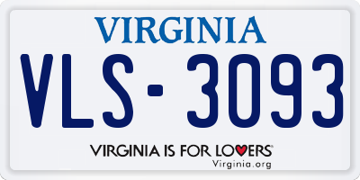 VA license plate VLS3093