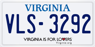 VA license plate VLS3292