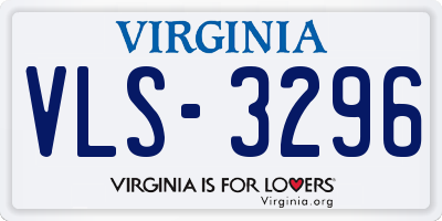 VA license plate VLS3296