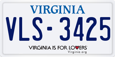 VA license plate VLS3425