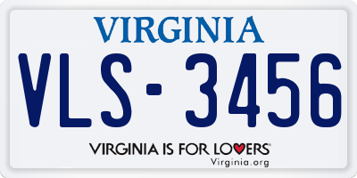 VA license plate VLS3456