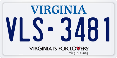 VA license plate VLS3481