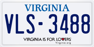 VA license plate VLS3488