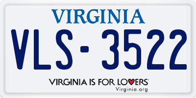 VA license plate VLS3522