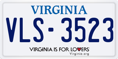 VA license plate VLS3523