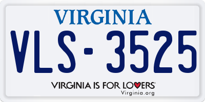 VA license plate VLS3525