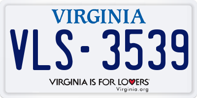 VA license plate VLS3539