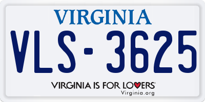 VA license plate VLS3625