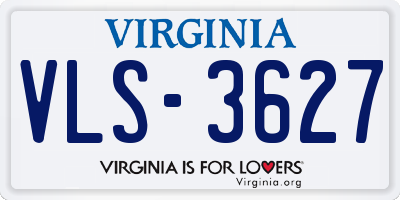 VA license plate VLS3627