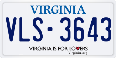 VA license plate VLS3643