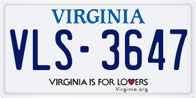 VA license plate VLS3647