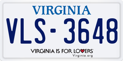 VA license plate VLS3648