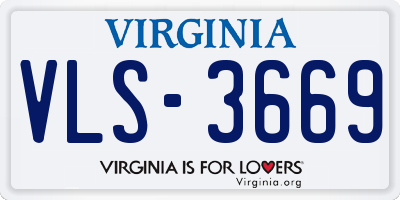 VA license plate VLS3669