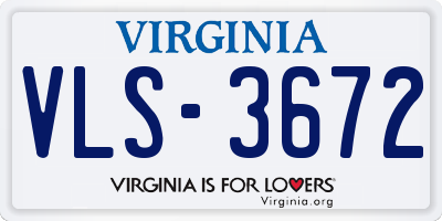 VA license plate VLS3672