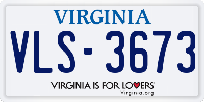 VA license plate VLS3673