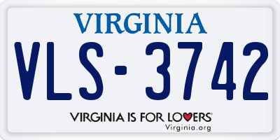 VA license plate VLS3742