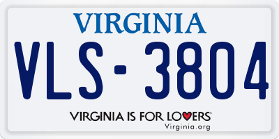 VA license plate VLS3804